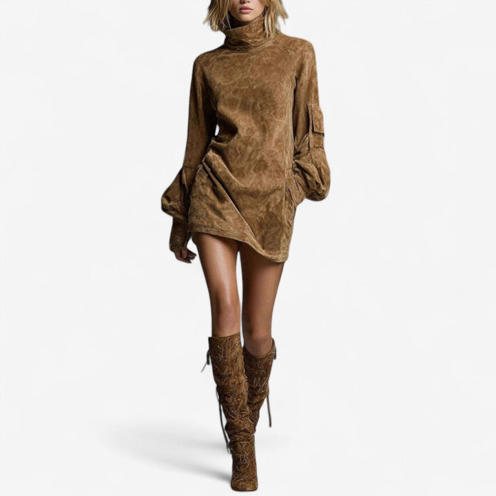 Amelia Tania™ | Mini dress with high neck