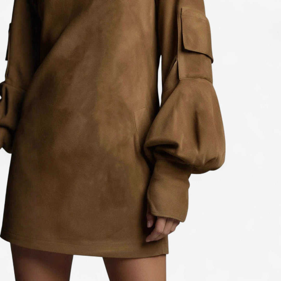 Amelia Tania™ | Mini dress with high neck