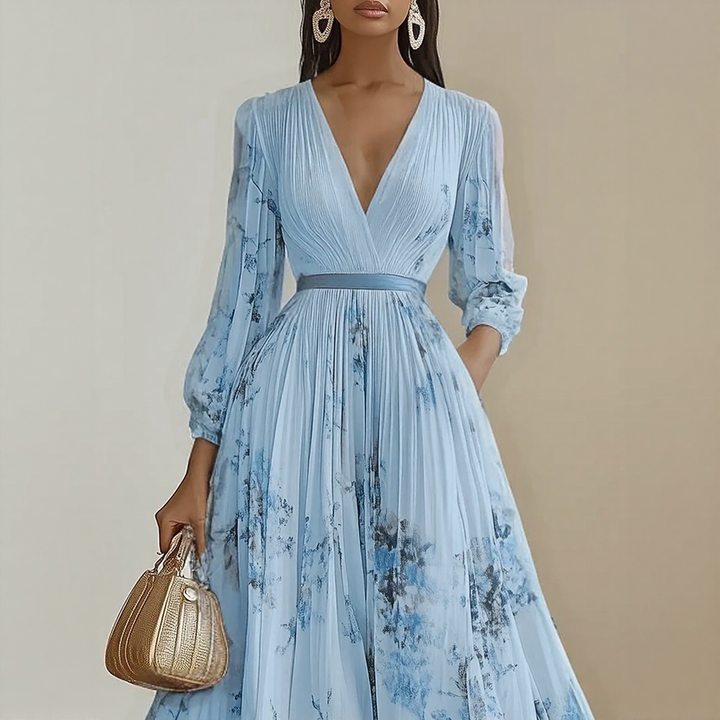 Amelia Milano | Elegant Pleated Maxi Dress