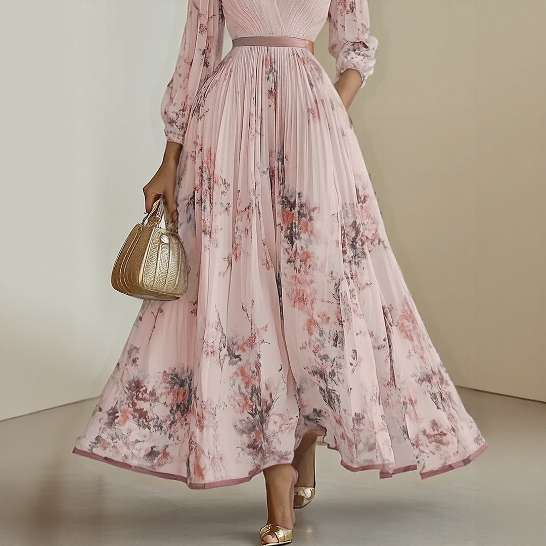 Amelia Milano | Elegant Pleated Maxi Dress