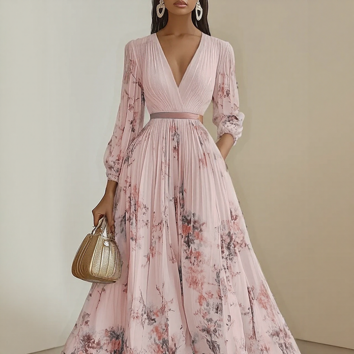 Amelia Milano | Elegant Pleated Maxi Dress
