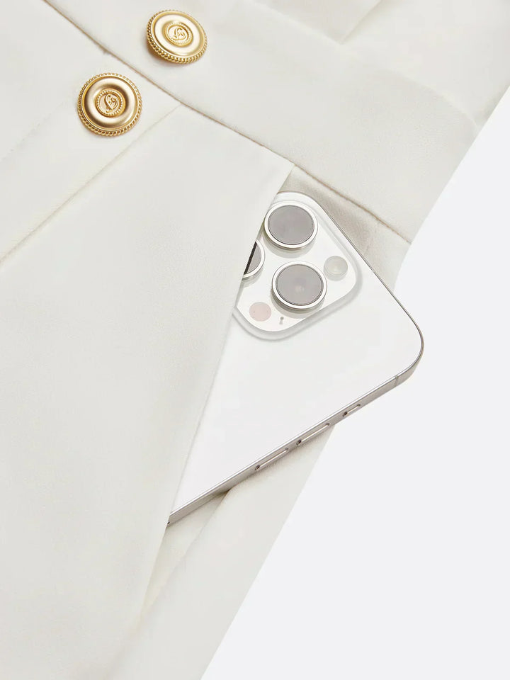 Amelia Marlene™ | Solid Midi Dress with Button Slit and Round Neckline